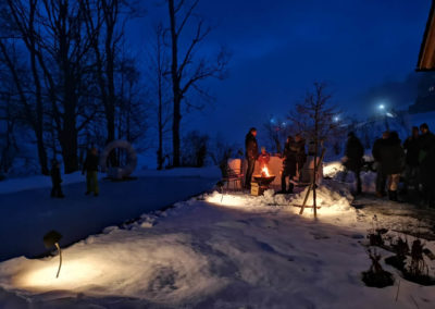 Chalet Tauplitz Apartments - Schneebar Abend